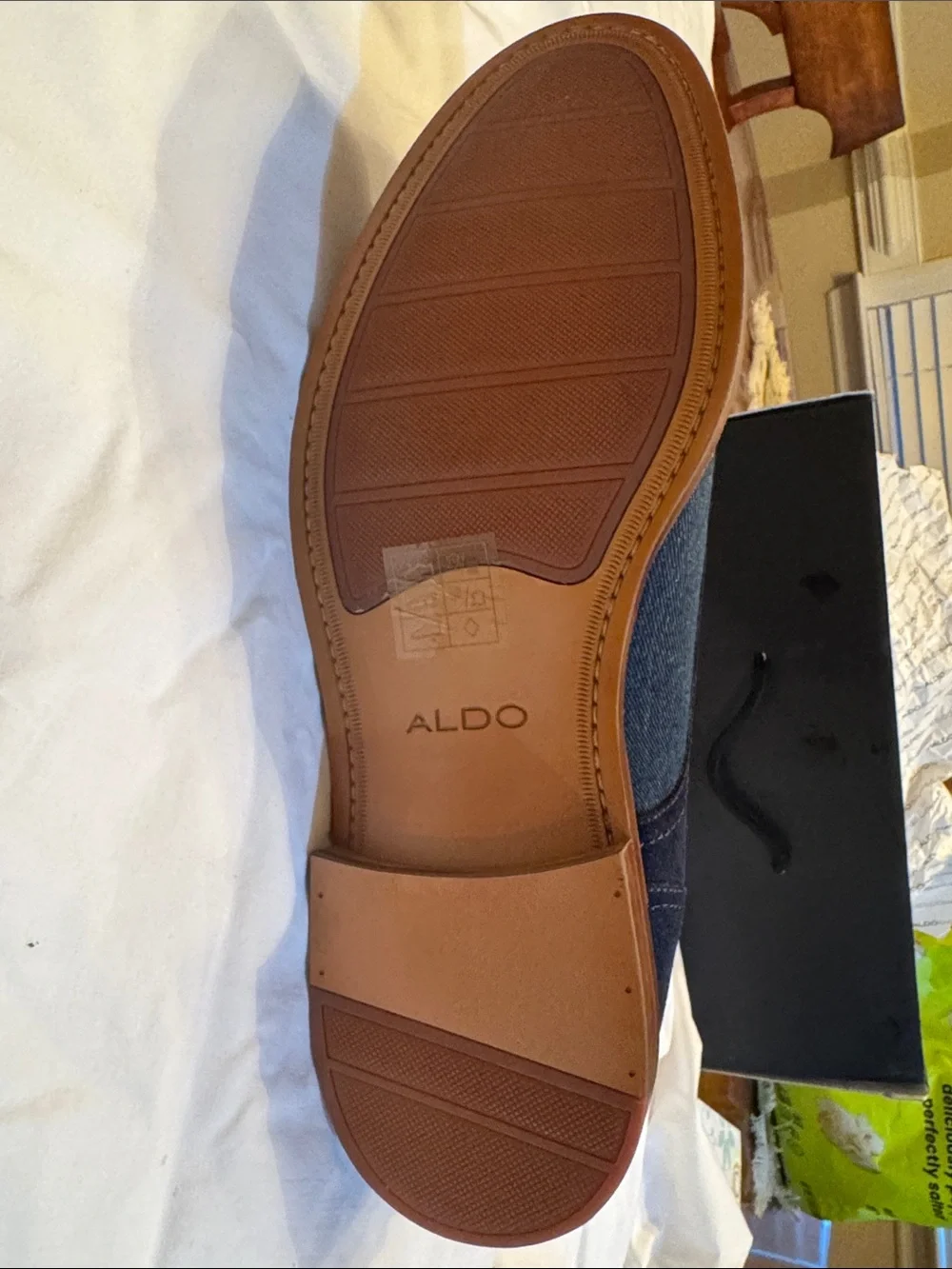 Aldo Navy Suede & Fabric Double Monk Strap Shoes